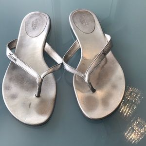 Gucci flip flop gold silver woman’s size39.5